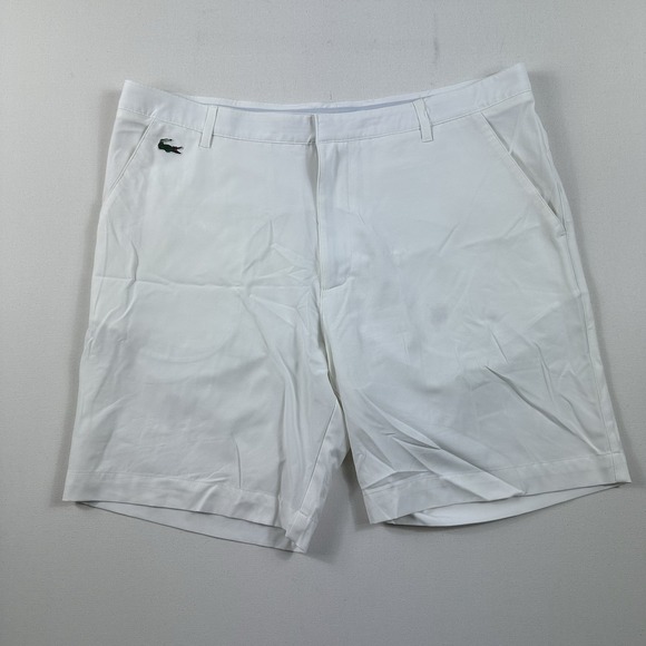 Lacoste‎ Sports Short Mens 36 White Tennis Golf Regular Fit Stretch Performance - Picture 1 of 6